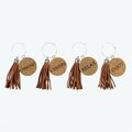 Youngs 3.75 in. Cork Wine Charms with Tassel, 4 Piece Per Set 11552